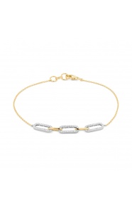 Pulsera con motivo y cadena de oro de 18 Kt con diamantes de 0,20 ct