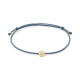 Pulsera de cordón de oro amarillo de 18 Kt con diamantes de 0,07 ct