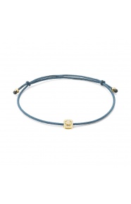 Pulsera de cordón de oro amarillo de 18 Kt con diamantes de 0,07 ct