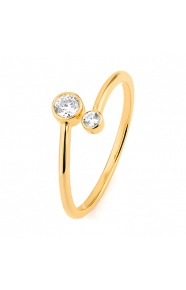 Anillo de oro amarillo de 18 Kt con diamantes de 0,15 ct
