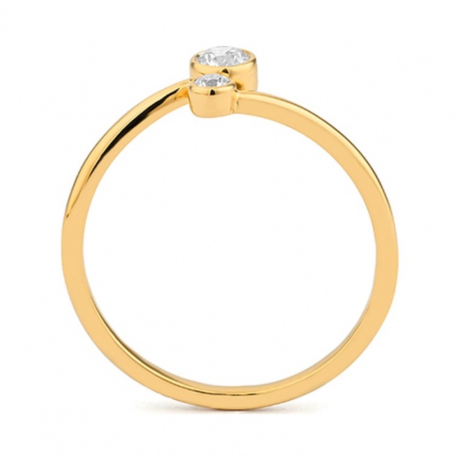 Anillo de oro amarillo de 18 Kt con diamantes de 0,15 ct