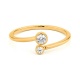 Anillo de oro amarillo de 18 Kt con diamantes de 0,15 ct