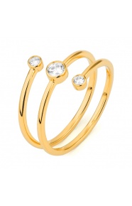 Anillo de oro amarillo de 18 Kt con diamantes de 0,20 ct