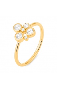 Anillo de oro amarillo de 18 Kt con diamantes de 0,40 ct
