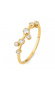 Anillo de oro amarillo de 18 Kt con diamantes de 0,19 ct