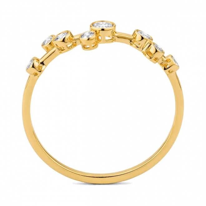 Anillo de oro amarillo de 18 Kt con diamantes de 0,19 ct
