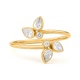 Anillo de oro amarillo de 18 Kt con diamantes talla pera de 0,45 ct