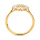 Anillo Rosetón de oro amarillo de 18 Kt con diamantes talla pera de 0,63 ct