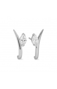 Pendientes de oro blanco de 18 Kt con diamantes talla marquesa de 0,65 ct