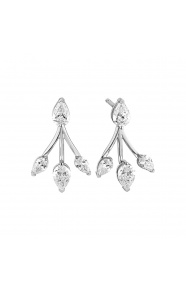 Pendientes de oro blanco de 18 Kt con diamantes talla pera de 1,35 ct