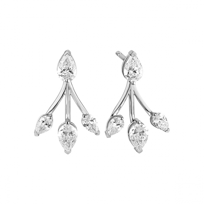 Pendientes de oro blanco de 18 Kt con diamantes talla pera de 1,35 ct