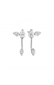 Pendientes de oro blanco de 18 Kt con diamantes talla pera de 0,95 ct