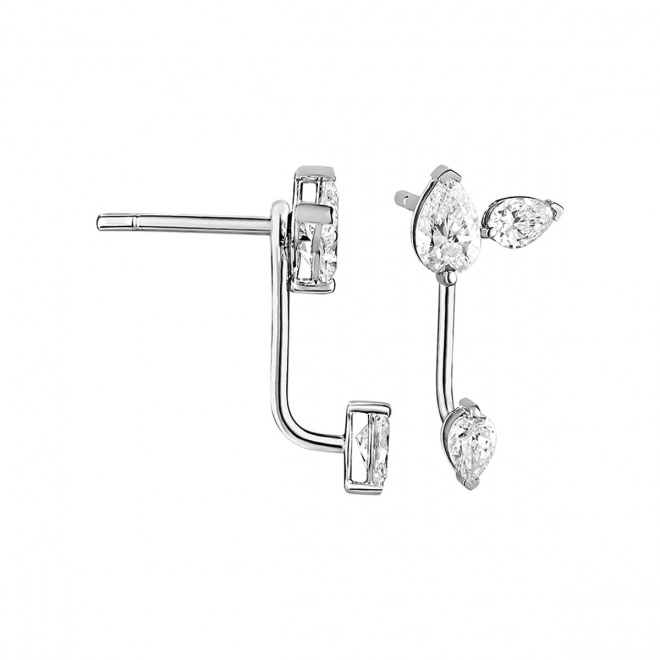 Pendientes de oro blanco de 18 Kt con diamantes talla pera de 0,95 ct