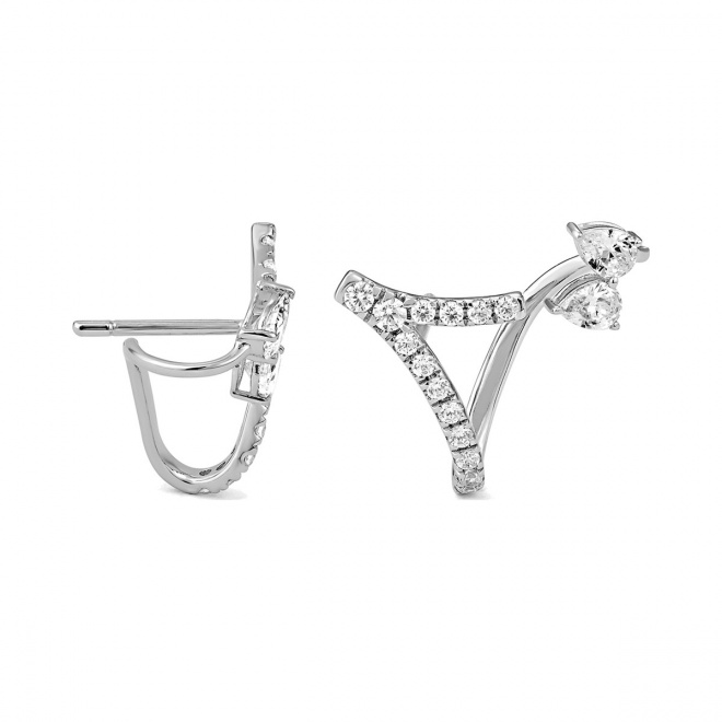 Pendientes de oro blanco de 18 Kt con diamantes talla pera de 1,15 ct