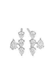 Pendientes de oro blanco de 18 Kt con diamantes talla pera de 0,95 ct