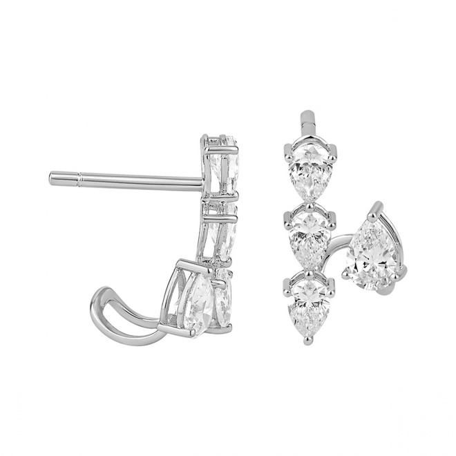 Pendientes de oro blanco de 18 Kt con diamantes talla pera de 0,95 ct