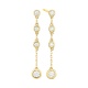 Pendientes Largos de oro amarillo de 18 Kt con diamantes de 0,35 ct