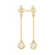Pendientes Largos de oro amarillo de 18 Kt con diamantes de 0,25 ct
