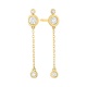 Pendientes Largos de oro amarillo de 18 Kt con diamantes de 0,27 ct