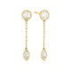 Pendientes Largos de oro amarillo de 18 Kt con diamantes de 0,50 ct
