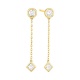 Pendientes Largos de oro amarillo de 18 Kt con diamantes de 0,55 ct