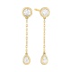 Pendientes Largos de oro amarillo de 18 Kt con diamantes de 0,50 ct