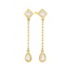 Pendientes Largos de oro amarillo de 18 Kt con diamantes talla pera de 0,40 ct