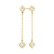 Pendientes Largos de oro amarillo de 18 Kt con diamantes talla princesa de 0,45 ct