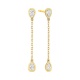 Pendientes Largos de oro amarillo de 18 Kt con diamantes talla pera de 0,40 ct
