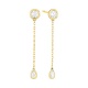 Pendientes Largos de oro amarillo de 18 Kt con diamantes de 0,65 ct