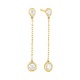 Pendientes Largos de oro amarillo de 18 Kt con diamantes de 0,65 ct