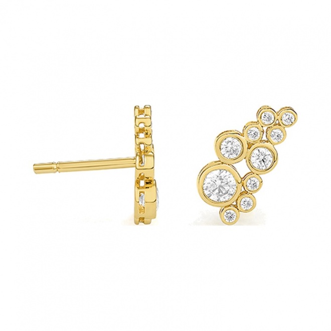 Pendientes de oro amarillo de 18 Kt con diamantes de 0,50 ct