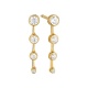 Pendientes Largos de oro amarillo de 18 Kt con diamantes de 0,45 ct
