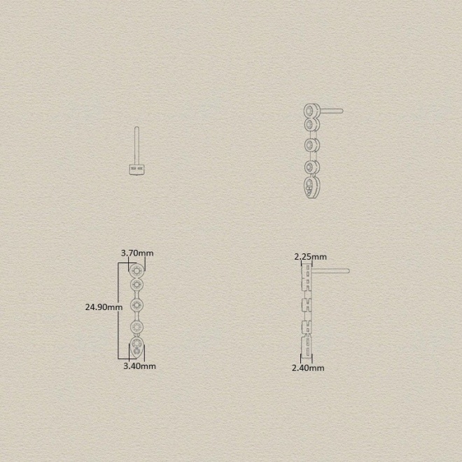 Pendientes Largos de oro amarillo de 18 Kt con diamantes de 0,75 ct