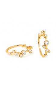 Pendientes Criollas de oro amarillo de 18 Kt con diamantes de 0,40 ct