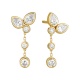 Pendientes Largos de oro amarillo de 18 Kt con diamantes talla pera de 0,69 ct