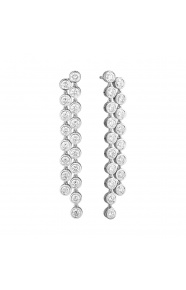 Pendientes Largos de oro blanco de 18 Kt con diamantes de 3,40 ct