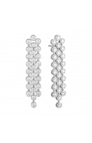 Pendientes Largos de oro blanco de 18 Kt con diamantes de 4,80 ct