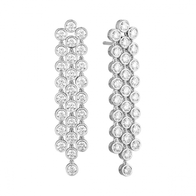 Pendientes Largos de oro blanco de 18 Kt con diamantes de 4,80 ct