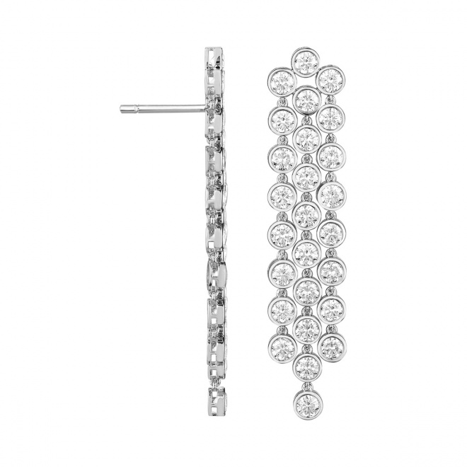 Pendientes Largos de oro blanco de 18 Kt con diamantes de 4,80 ct