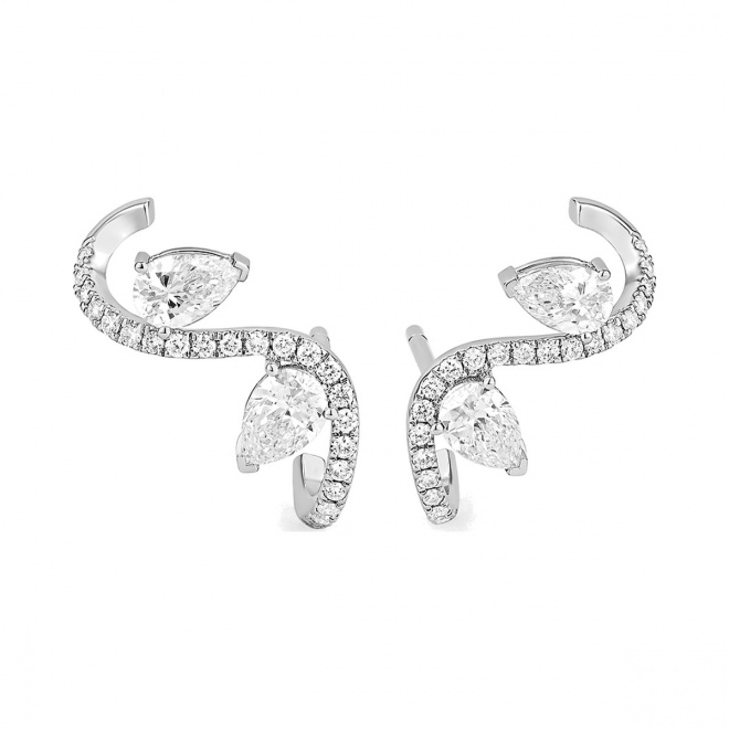Pendientes de oro blanco de 18 Kt con diamantes talla pera de 1,30 ct