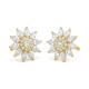 Pendientes Rosetón de oro amarillo de 18 Kt con diamantes talla pera de 1,25 ct