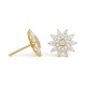 Pendientes Rosetón de oro amarillo de 18 Kt con diamantes talla pera de 1,25 ct