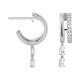 Pendientes Largos de oro blanco de 18 Kt con diamantes talla pera de 0,65 ct