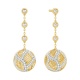 Pendientes Largos de oro amarillo de 18 Kt con diamantes de 0,70 ct