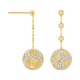 Pendientes Largos de oro amarillo de 18 Kt con diamantes de 0,70 ct