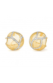 Pendientes de oro amarillo de 18 Kt con diamantes de 0,43 ct