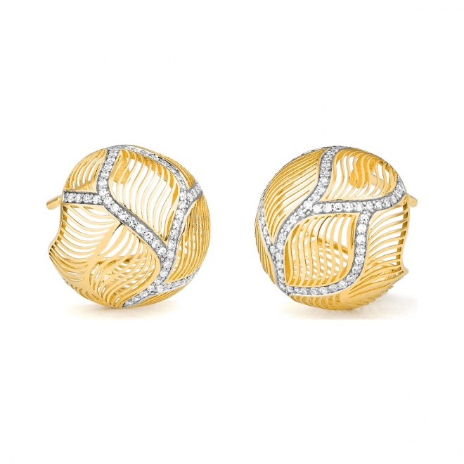 Pendientes de oro amarillo de 18 Kt con diamantes de 0,43 ct
