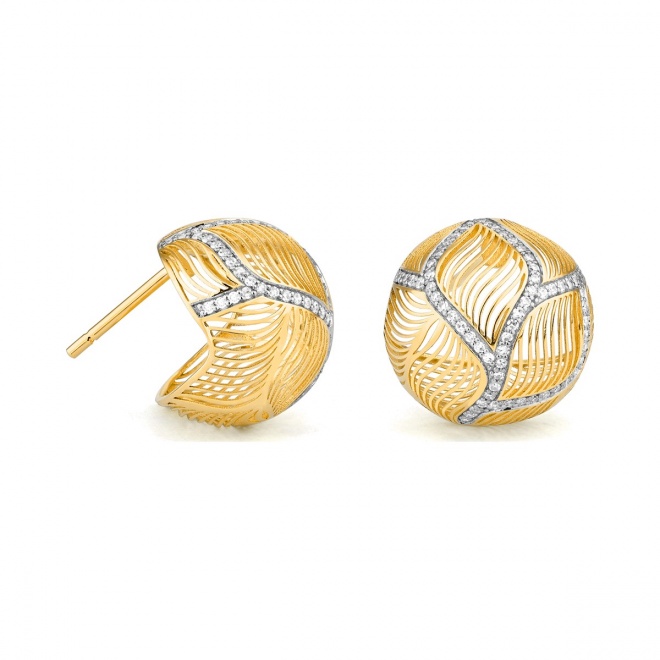 Pendientes de oro amarillo de 18 Kt con diamantes de 0,43 ct