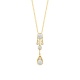 Colgante Largo de oro amarillo de 18 Kt con diamantes de 0,60 ct